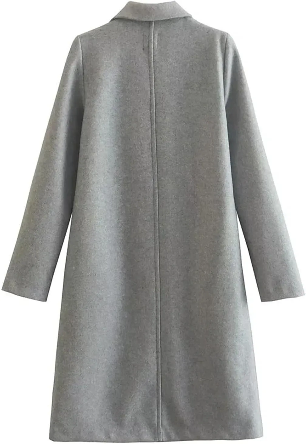 Winter Coats for Women 2024 New Wool Blend Peacoat Notched Lapel Collar Mid-Long Trench Coat Lounge Soild Cardigan