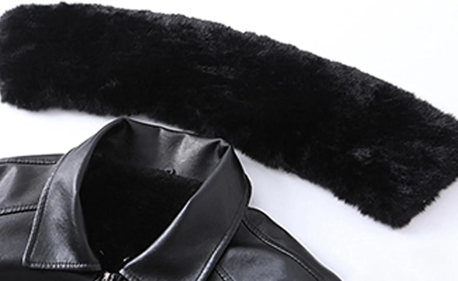 Winter Fur Leather Jacket Men Thickened Fleece Warm Faux Leather Coats Mens Motorcycle Vintage Lapel Outdoor Clothing