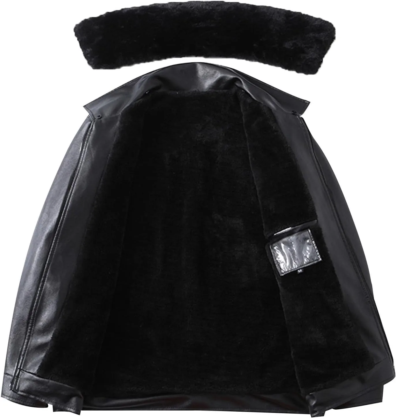 Winter Fur Leather Jacket Men Thickened Fleece Warm Faux Leather Coats Mens Motorcycle Vintage Lapel Outdoor Clothing