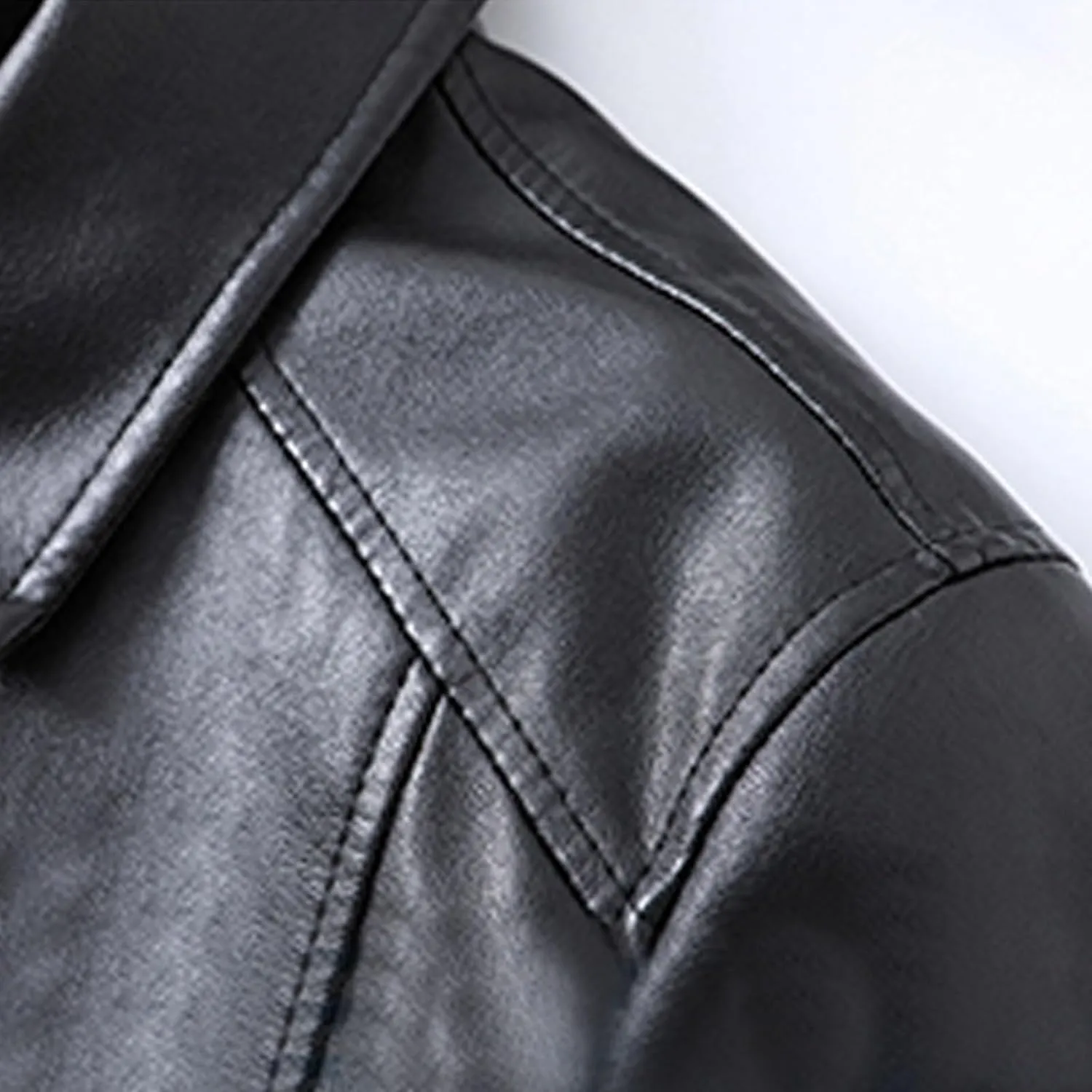 Winter Fur Leather Jacket Men Thickened Fleece Warm Faux Leather Coats Mens Motorcycle Vintage Lapel Outdoor Clothing
