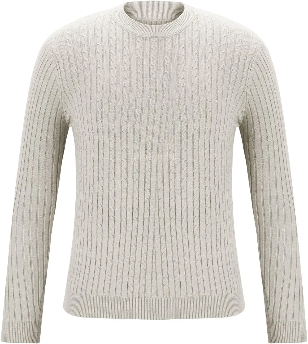 Winter Pullover Sweaters for Men Business Casual Crewneck Sweater Cable Knit Sweater Warm Long Sleeve Sweater