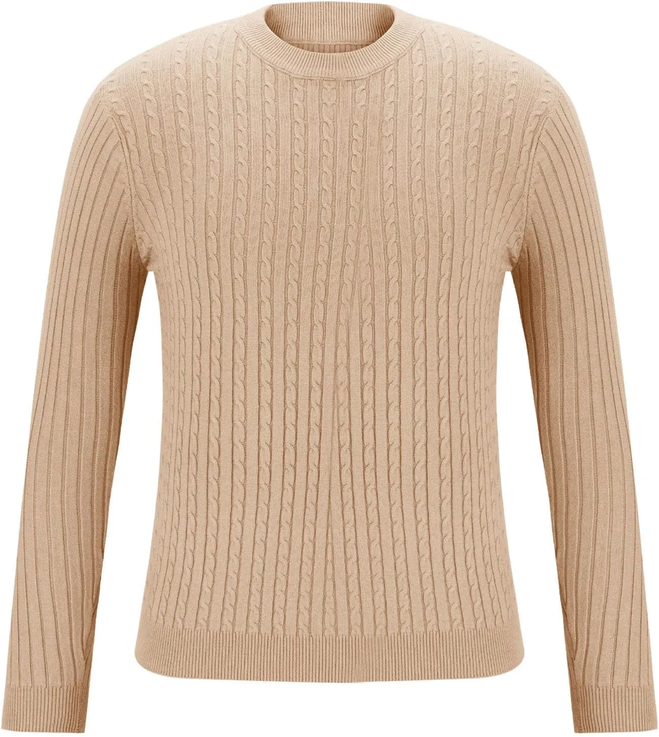 Winter Pullover Sweaters for Men Business Casual Crewneck Sweater Cable Knit Sweater Warm Long Sleeve Sweater