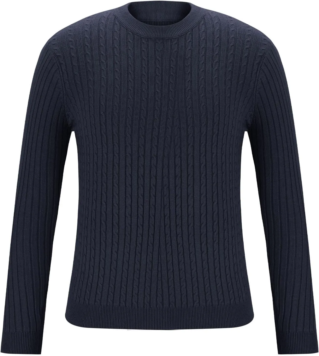 Winter Pullover Sweaters for Men Business Casual Crewneck Sweater Cable Knit Sweater Warm Long Sleeve Sweater