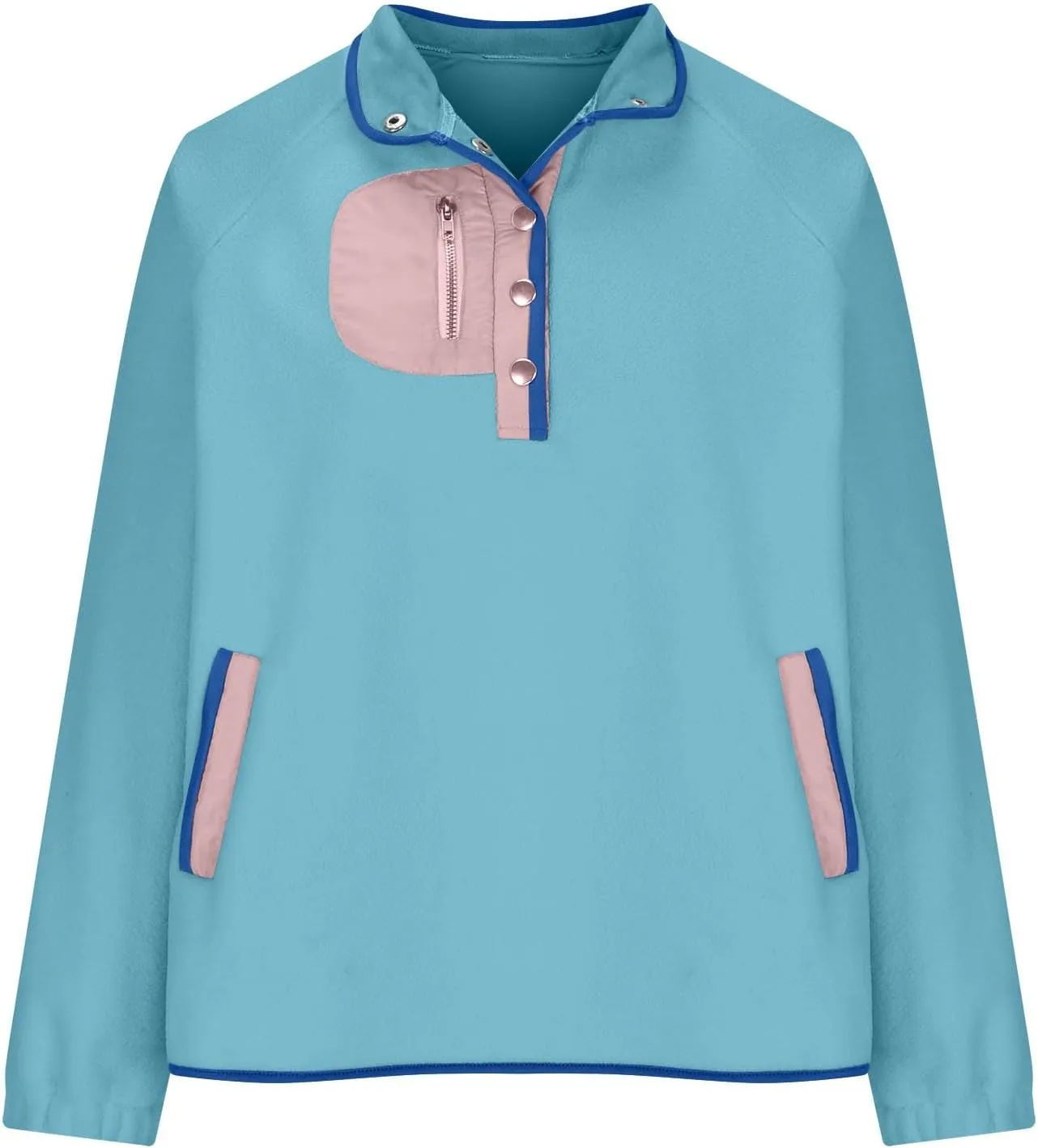 Women Fleece Oversized Sweatshirt Pullover Color Block Tops Sweater Sherpa Fuzzy Jacket Fall Winter Comfy Clothes