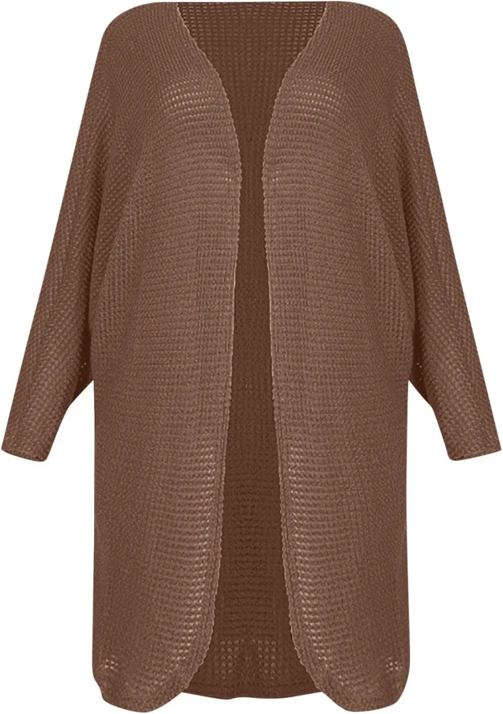 Women Long Sleeve Cardigan 2023 Open Front Solid Color Chunky Knit Sweaters Oversized Slouchy Dropped Outerwear Coat