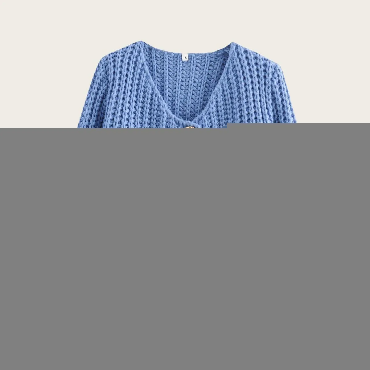 Womens Cardigan Sweaters Long Sleeve Button Down Cropped Jacket Open Front Knit Sweater Outwear