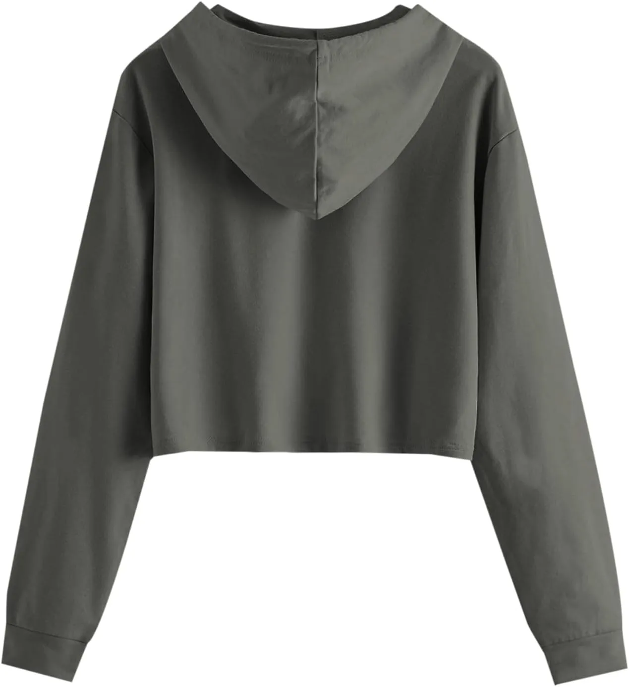 Women's Cropped Hoodies Casual Long Sleeve Drawstring Hooded Sweatshirt Y2K Crop Tops Hoodie for Teen Girls
