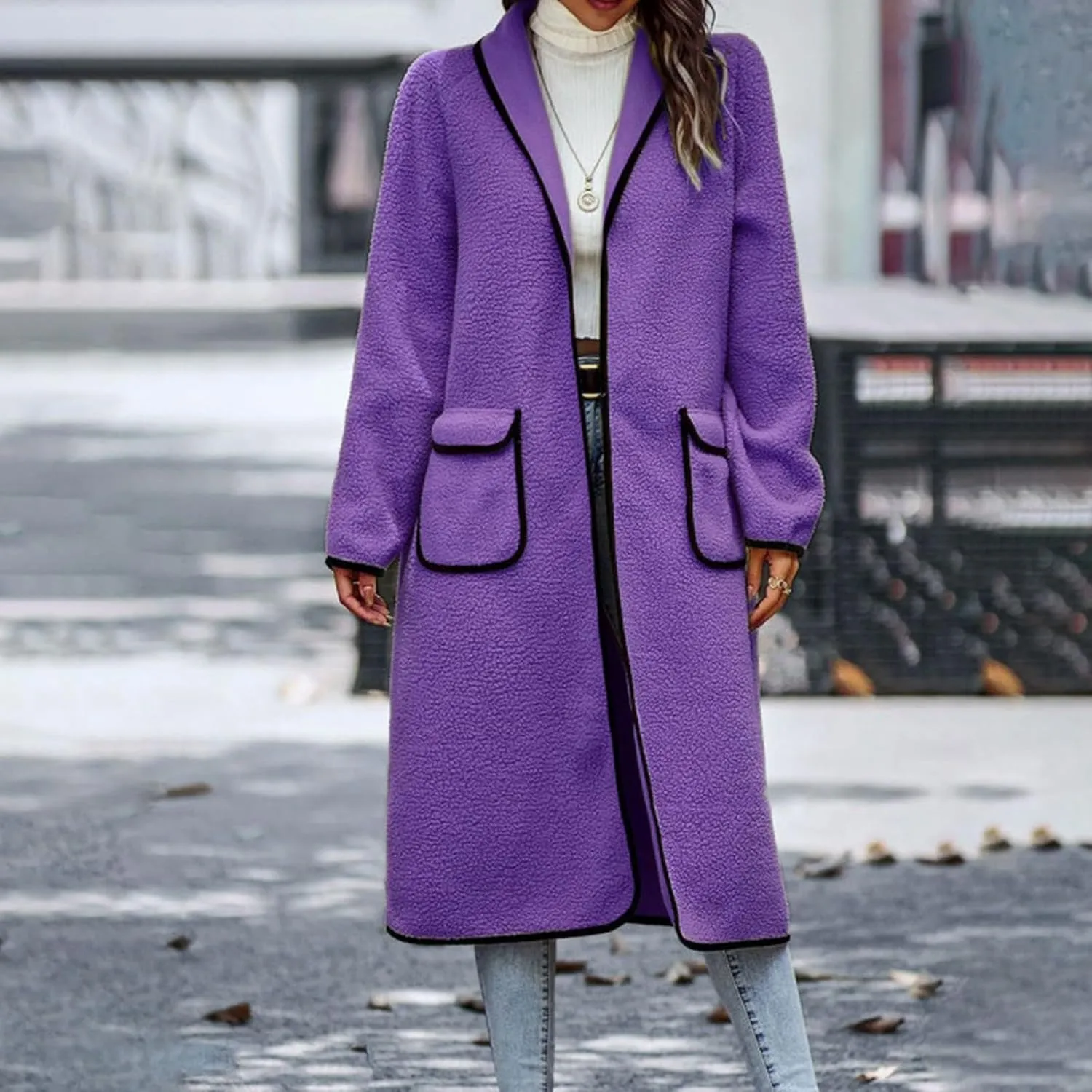 Women's Fall Coats 2025 Coats Double Breasted Slim Long Trench Coat With Belt Warm Winter Overcoat, M-2XL