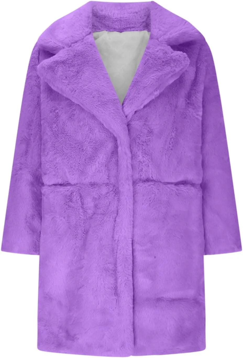 Women's Fashion Cropped Faux Fur Jacket Long Sleeve Open Front Cardigan Casual Fluffy Parka Shaggy Classic Short Coat