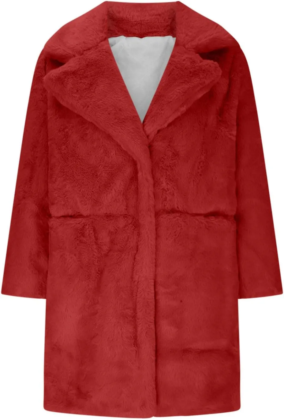 Women's Fashion Cropped Faux Fur Jacket Long Sleeve Open Front Cardigan Casual Fluffy Parka Shaggy Classic Short Coat