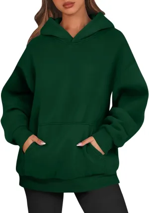 Womens Fleece Oversized Hoodies Sweatshirts Pullover Long Sleeve, Y2K Fall Winter Outfits with Pockets for Comfort and Style