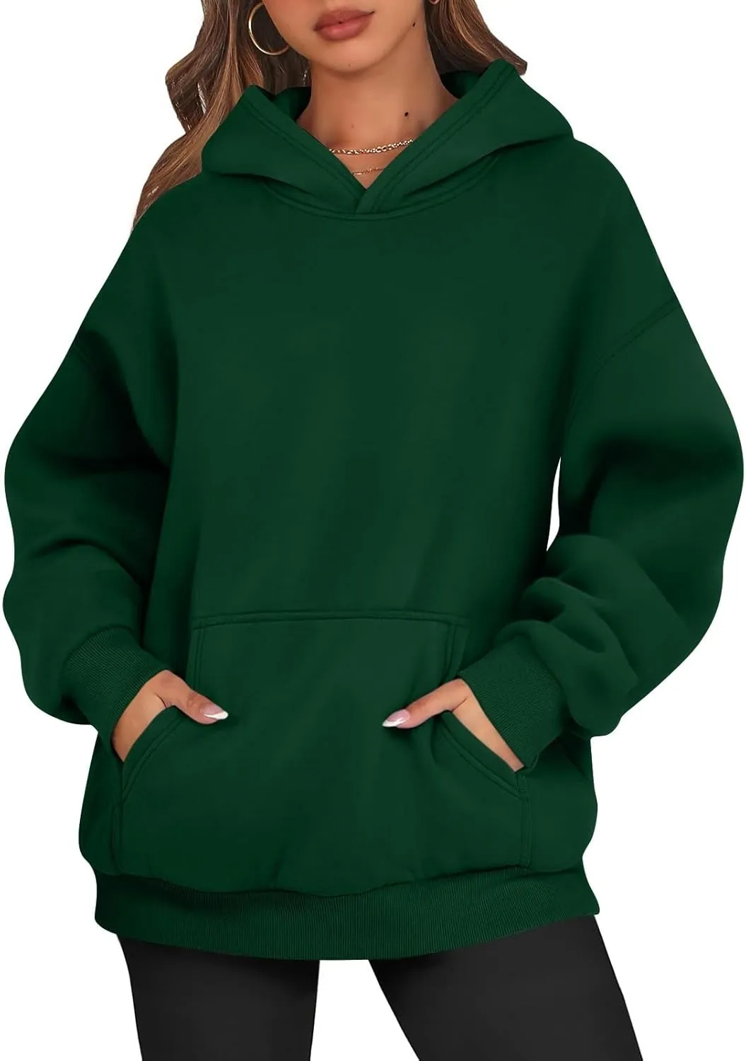 Womens Fleece Oversized Hoodies Sweatshirts Pullover Long Sleeve, Y2K Fall Winter Outfits with Pockets for Comfort and Style