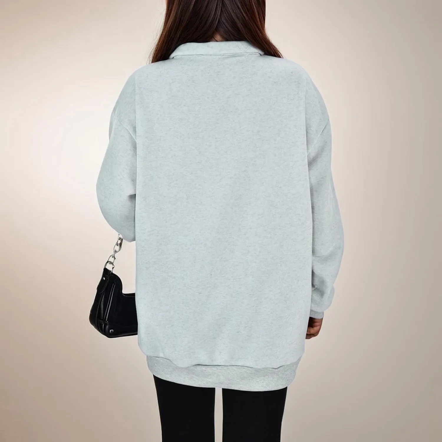 Women's Half Zip Pullover Oversized Casual Long Sleeve Sweatshirts Quarter Zip Teen Girls Fall Y2k Clothes