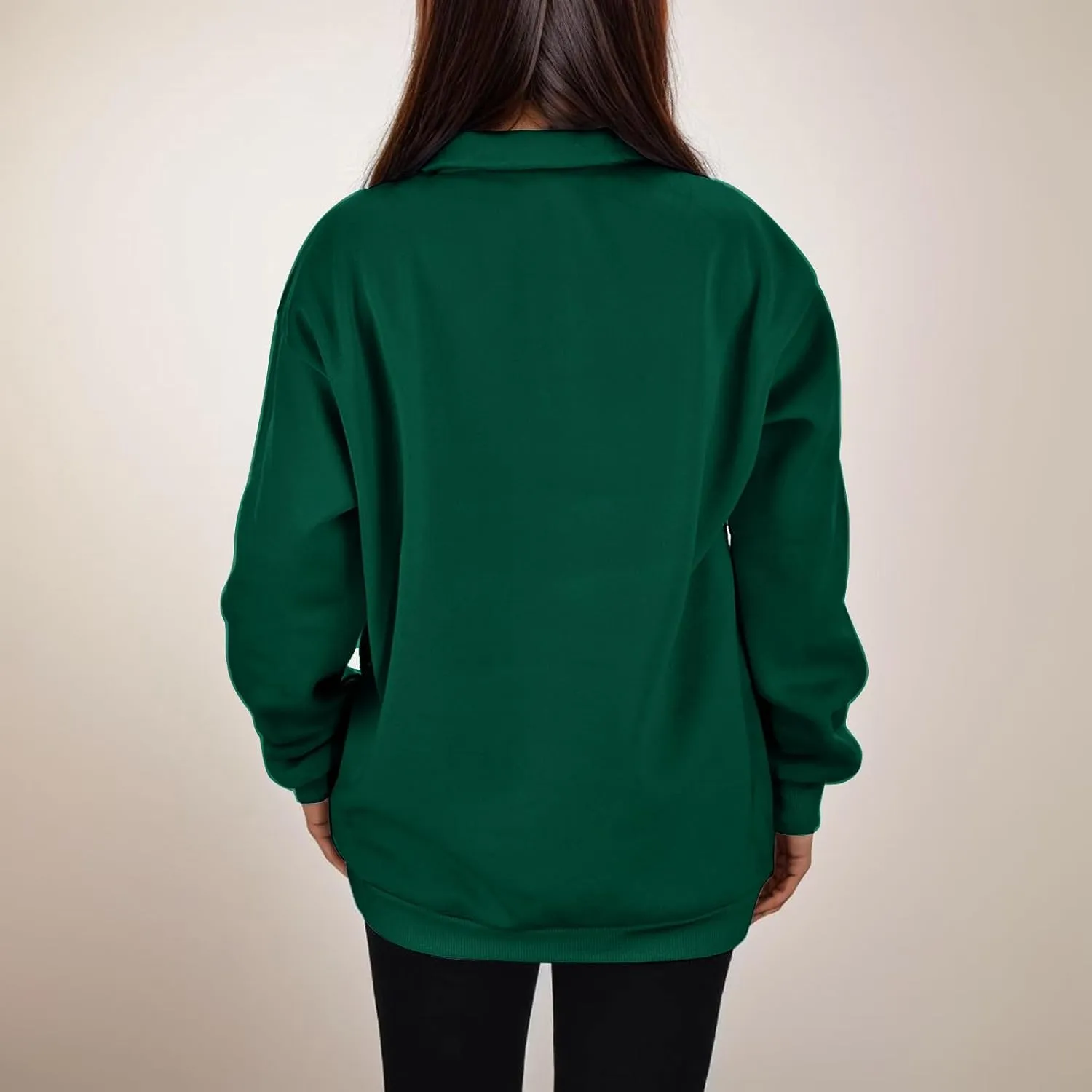 Women's Half Zip Pullover Oversized Casual Long Sleeve Sweatshirts Quarter Zip Teen Girls Fall Y2k Clothes