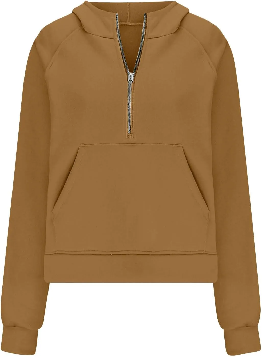 Womens Half Zip Sweatshirts 2024 Fleece Hooded Pullover Sweatshirts Thumb Hole Cropped Long Sleeve Tops with Pockets