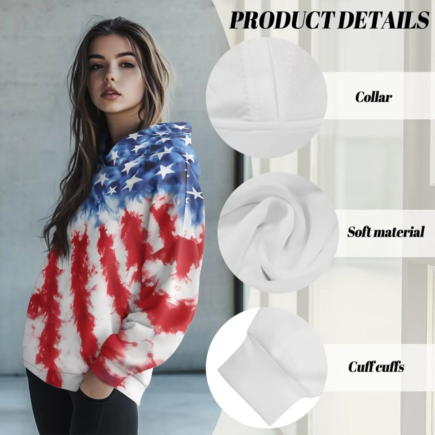 Women's Hooded Sweatshirts Cozy Lightweight Long Sleeve Hoodies Casual Sports Gym Pullover Tops Size S-2XL