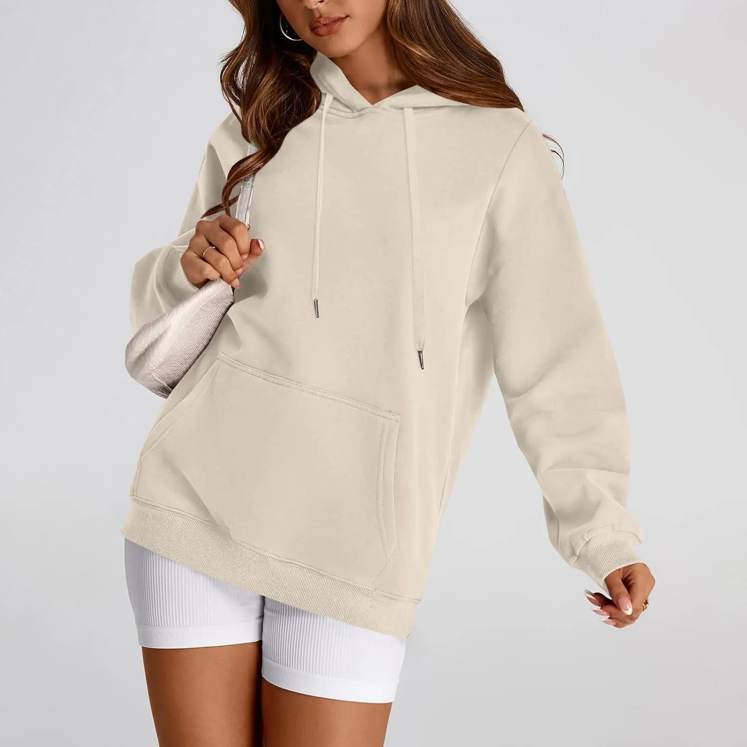 Womens Hoodie Pullover Trendy Oversized Hooded Seweatshirts with Pockets Comfy Soft Hoodies Y2k Clothes Outfits