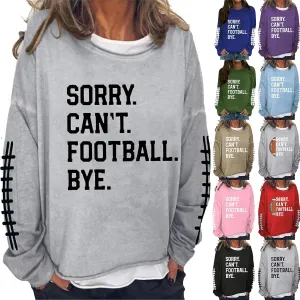 Womens Letter Graphic Crewneck Football Sweatshirt Long Sleeve Pullover Tops Relaxed Fit Sweatshirts Fall Cute Clothes