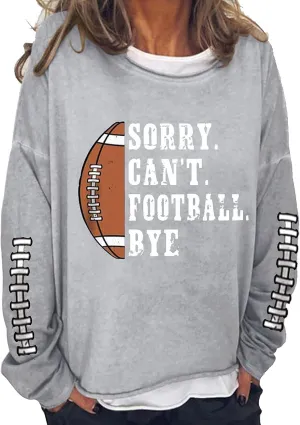 Womens Letter Graphic Crewneck Football Sweatshirt Long Sleeve Pullover Tops Relaxed Fit Sweatshirts Fall Cute Clothes