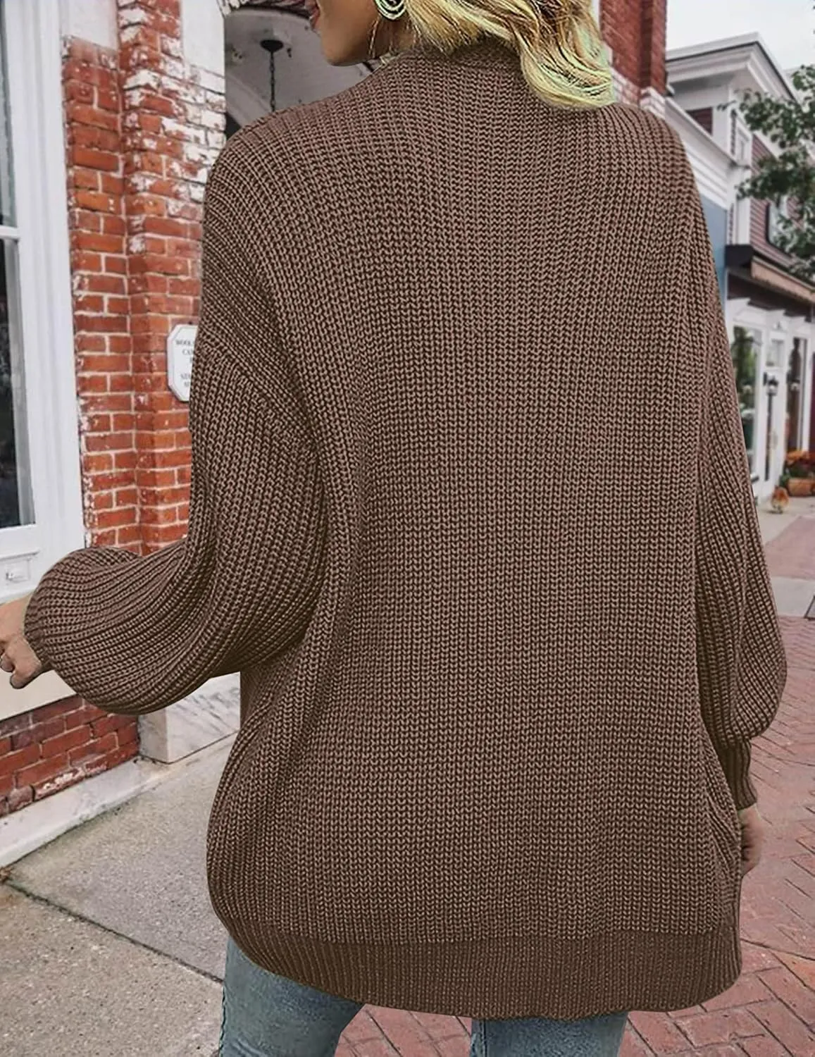 Women's Lightweight Oversized Long Cardigans Spring 2025 Cute Waffle Knit V Neck Open Front Thin Sweater Cardigan