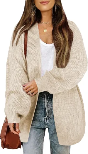Women's Lightweight Oversized Long Cardigans Spring 2025 Cute Waffle Knit V Neck Open Front Thin Sweater Cardigan