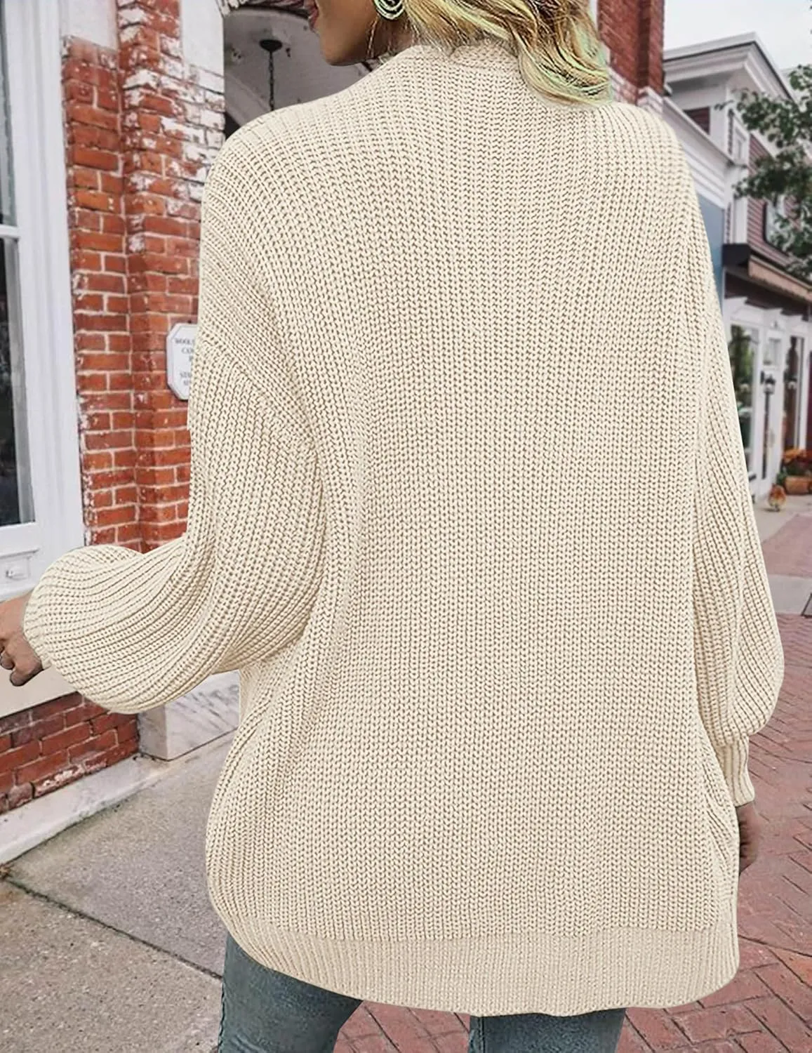 Women's Lightweight Oversized Long Cardigans Spring 2025 Cute Waffle Knit V Neck Open Front Thin Sweater Cardigan