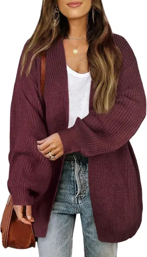 Women's Lightweight Oversized Long Cardigans Spring 2025 Cute Waffle Knit V Neck Open Front Thin Sweater Cardigan