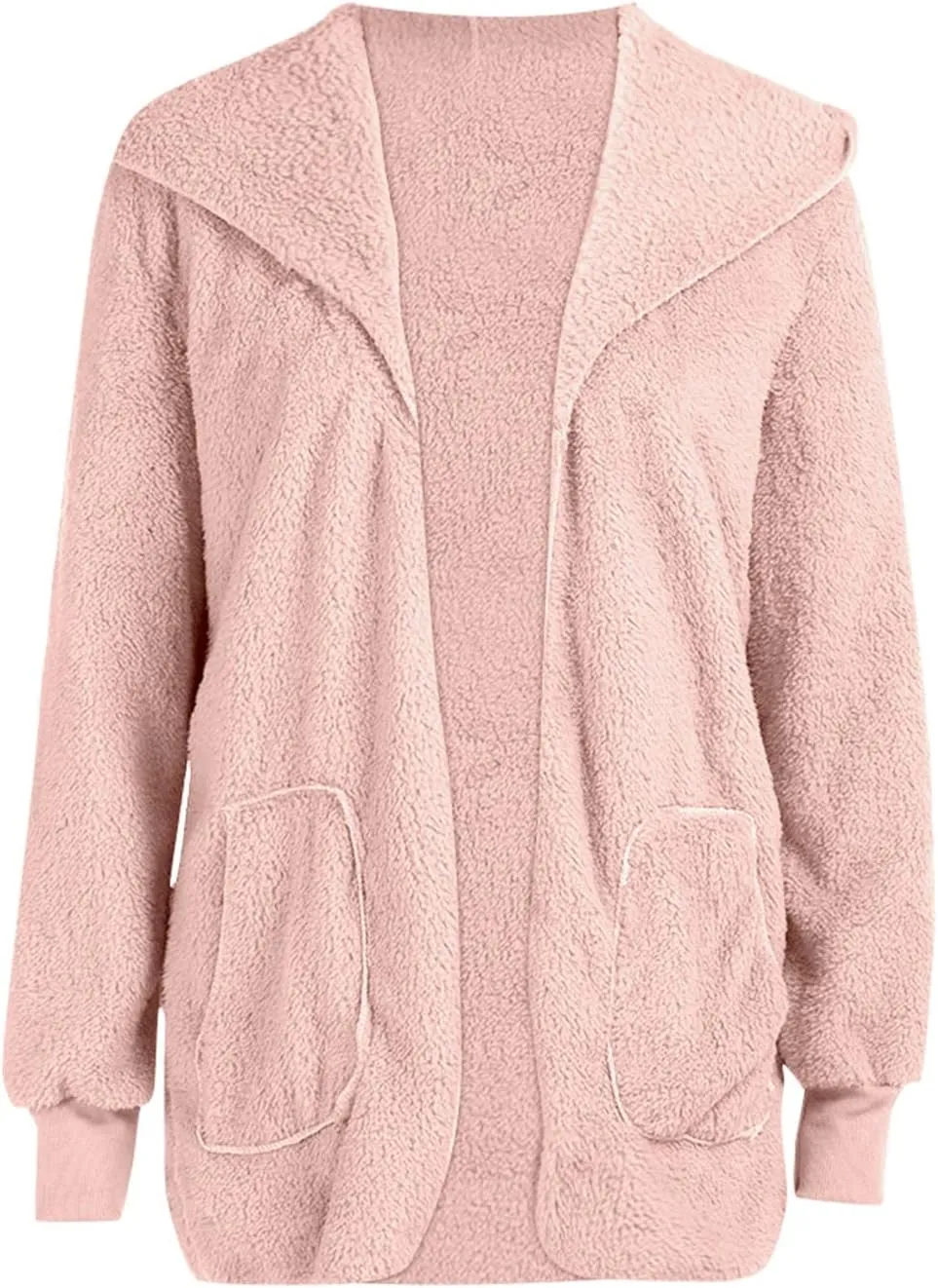 Womens Long Sleeve Coat Fashion Double Faced Plush Jackets Fall With Pocket Trendy 2024 Loose Clothes