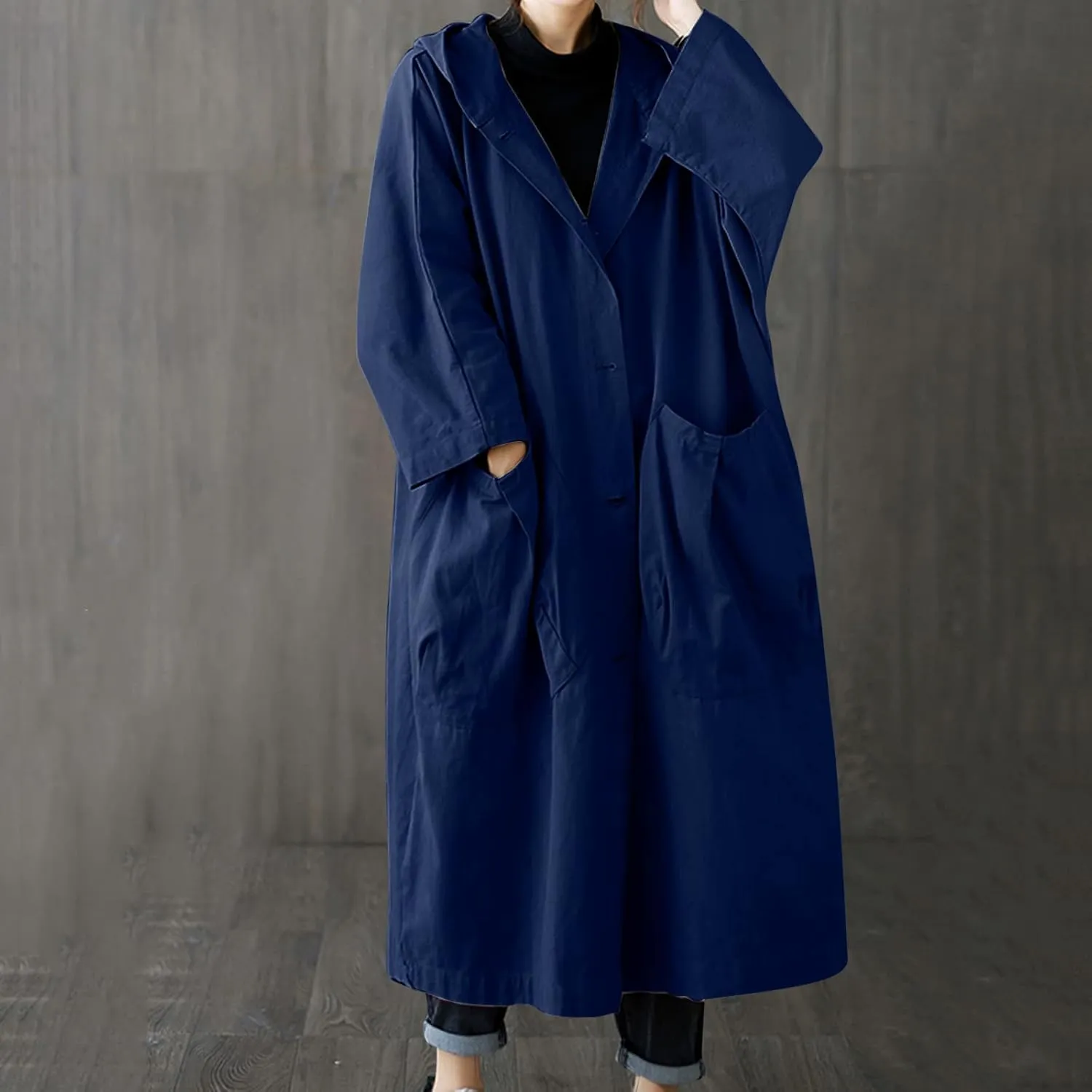 Womens Long Trench Coat Winter Coat Lapel Womens Long Outwear Women'S Coat Fall Overcoat with Belt Cropped Trench