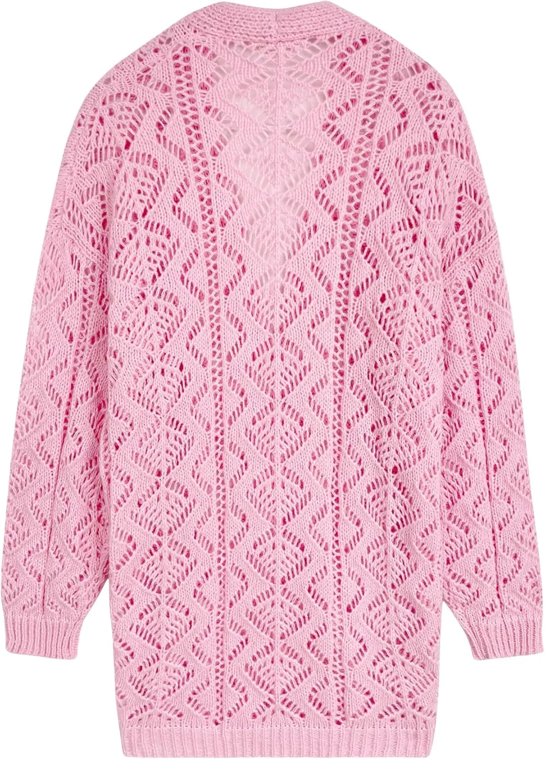 Womens Oversized Cute Crochet Chunky Knit Long Cardigan Fall 2024 Sexy Hollow Out Open Front Sweater Cardigans