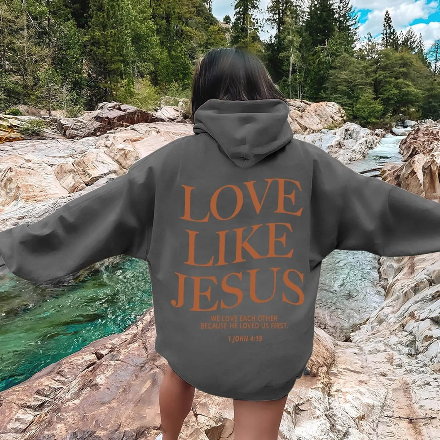 Womens Oversized Hoodies Cute Preppy Baggy Colors Teen Trendy Tops Long Sleeve Pullover Sweatshirt with Pocke Fall
