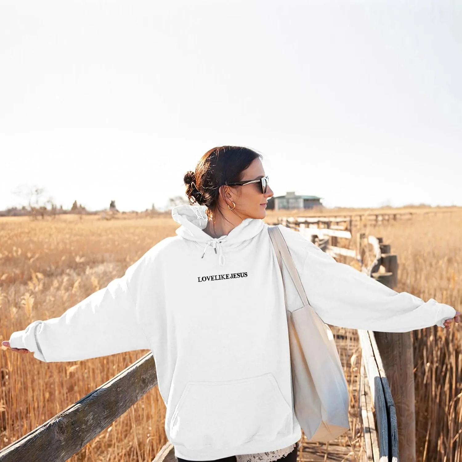 Womens Oversized Hoodies Cute Preppy Baggy Colors Teen Trendy Tops Long Sleeve Pullover Sweatshirt with Pocke Fall