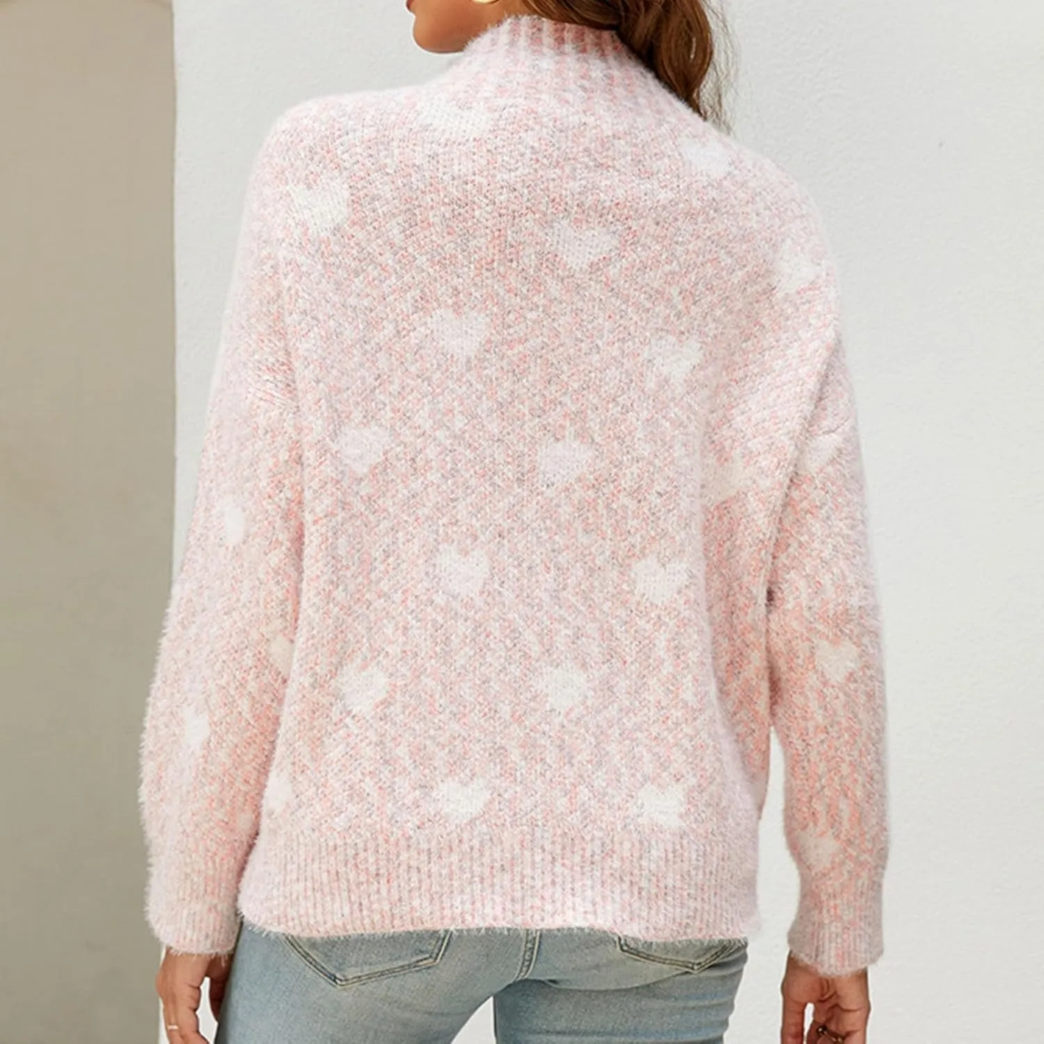 Women's Oversized Turtleneck Sweaters 2024 Fall Long Sleeve Ribbed Tunic Sweater Chunky Knit Pullover Jumper Tops
