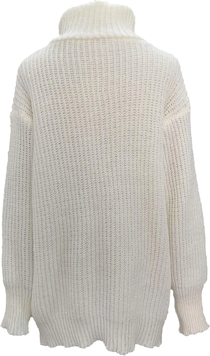 Women's Oversized Turtleneck Sweaters Long Sleeves Loose Casual Knitwear Ribbed Knit Pullover Sweater Blouse Tops