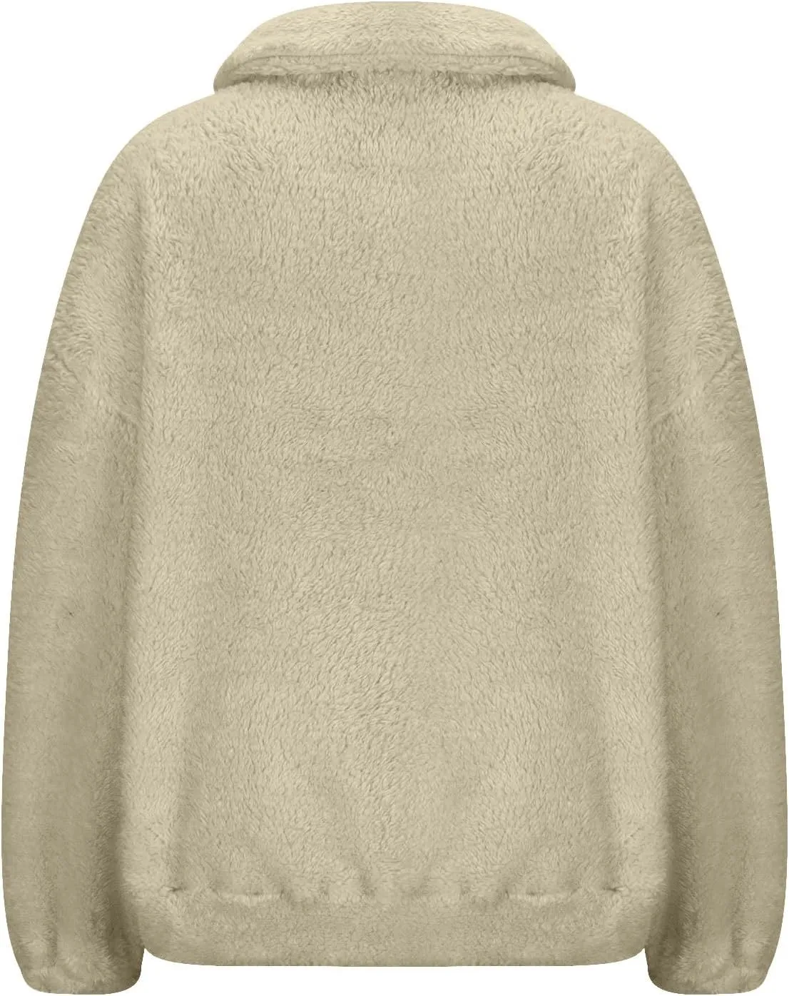 Womens Sherpa Half Zip Sweatshirts Casual Solid Polar Fleece Cropped Pullover Top Fuzzy Winter Jackets with Pockets