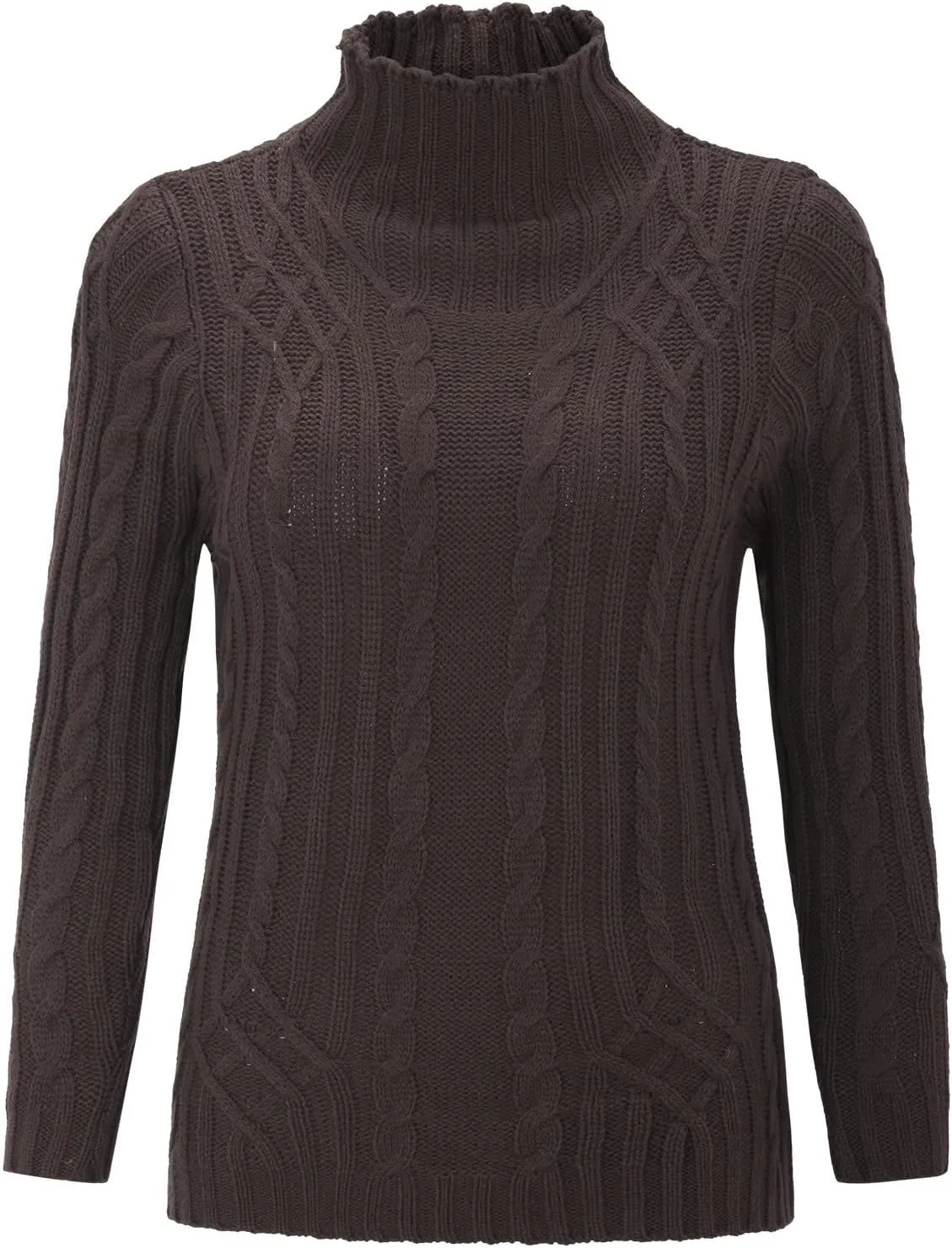 Womens Slim Fit Sexy Sweaters 2024 Winter Cable Knit Light Sweaters for Women Knitted Trendy Turtleneck Solid Warm