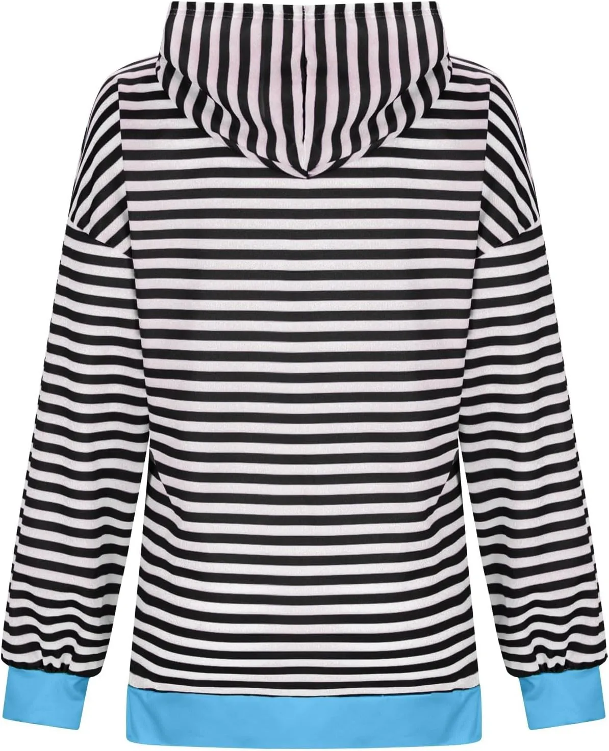 Womens Striped Hoodies 2024 Long Sleeve Sweatshirts Casual Crewneck Oversized Pullover Tops Teen Girls Clothes
