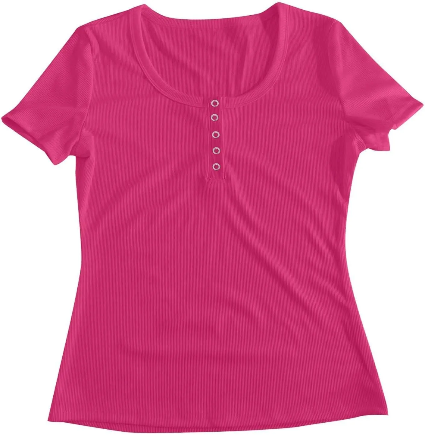 Womens Summer Tops Henley T Shirts Short Sleeve Going Out Crop Cute Ribbed Basic Casual Spring Fashion Y2k Clothes 2025
