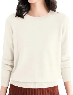 Women's Sweaters Cable Knit Crewneck Solid Color Long Sleeve Casual Soft Loose Fit Jumper Tops