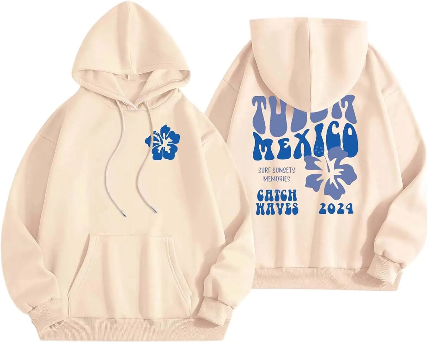Women's Sweatshirt Full-Zip Hoodie Women Cute Hoodie Long Sleeve Blue Kawaii Shape Sweatshirt Long Sleeve with