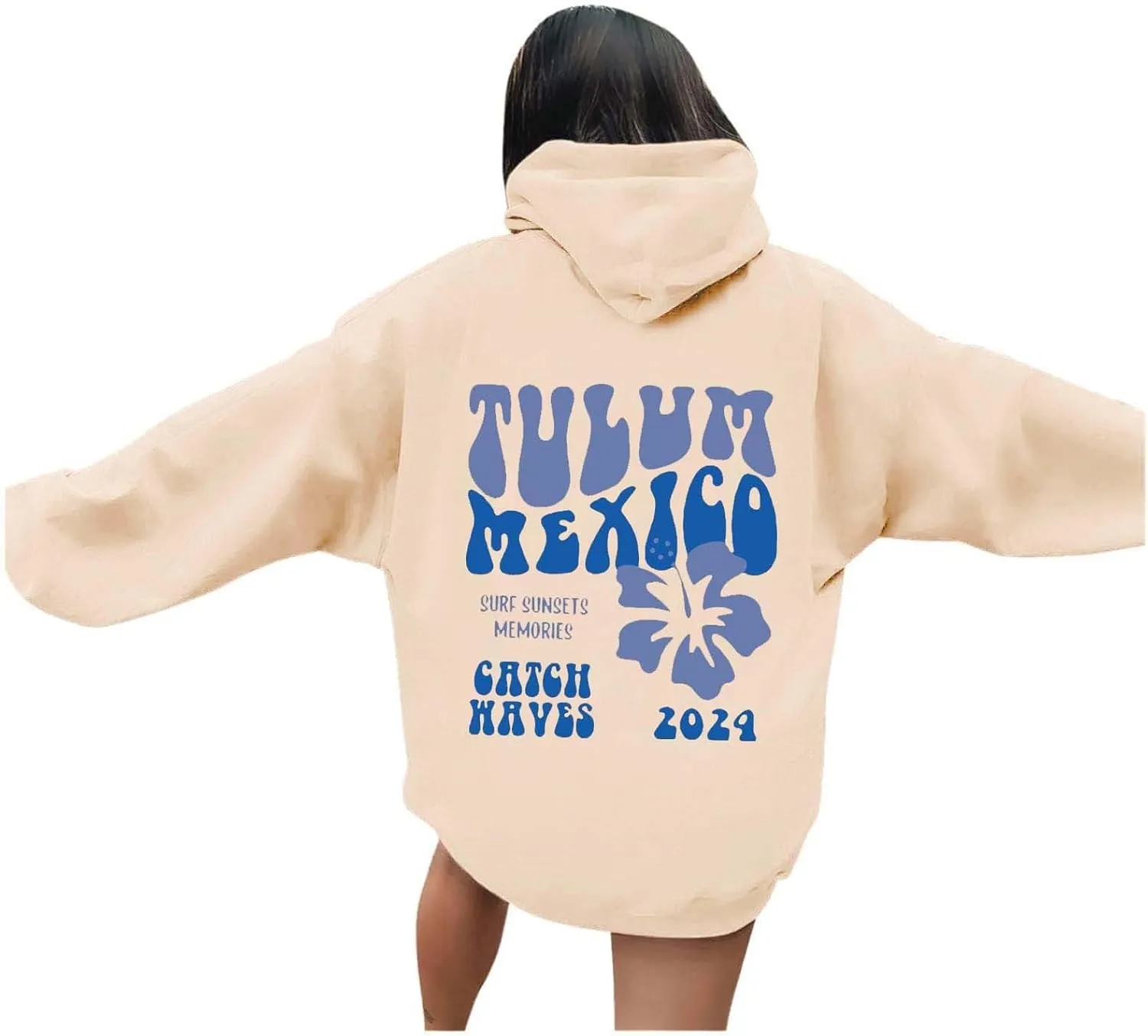 Women's Sweatshirt Full-Zip Hoodie Women Cute Hoodie Long Sleeve Blue Kawaii Shape Sweatshirt Long Sleeve with