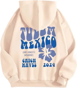 Women's Sweatshirt Full-Zip Hoodie Women Cute Hoodie Long Sleeve Blue Kawaii Shape Sweatshirt Long Sleeve with