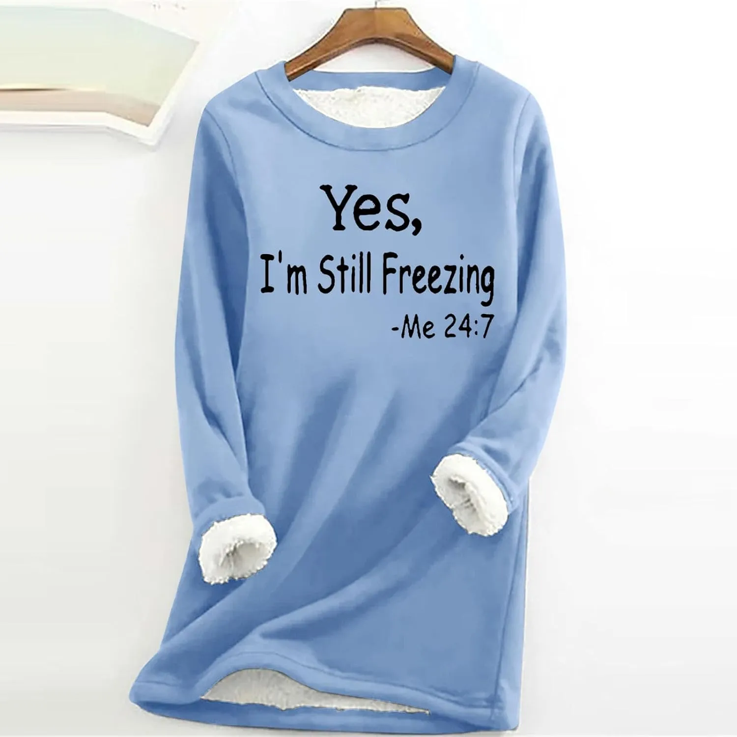 Women's Sweatshirt Letter Print Graphic Sweater Fleece Sweatshirts for Women Trendy Winter Warm Pullover Tops 2024