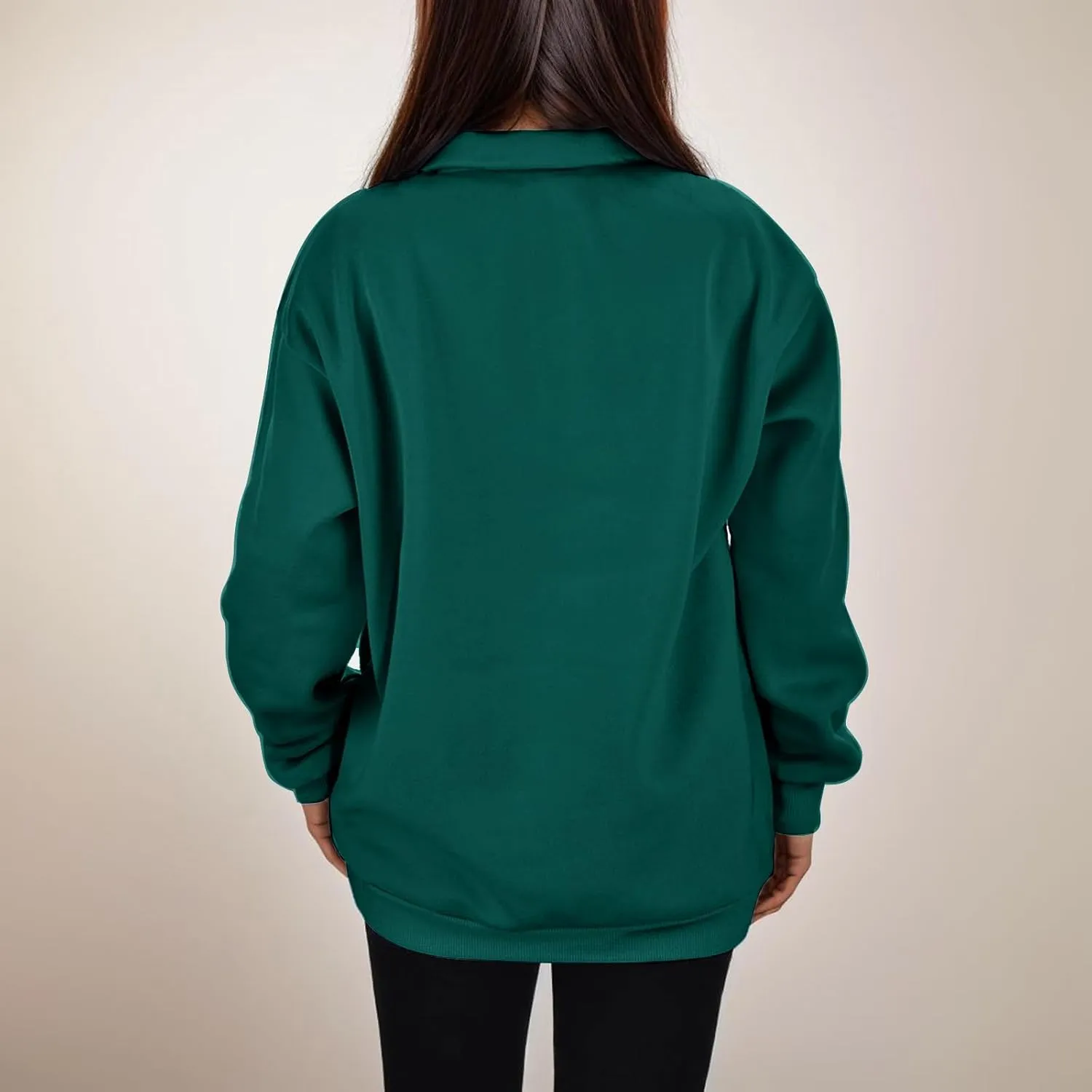 Women's Sweatshirts Casual Long Sleeve Essentials Oversized Pullover Half Zip Tops Preppy Shirt Fashion Clothes