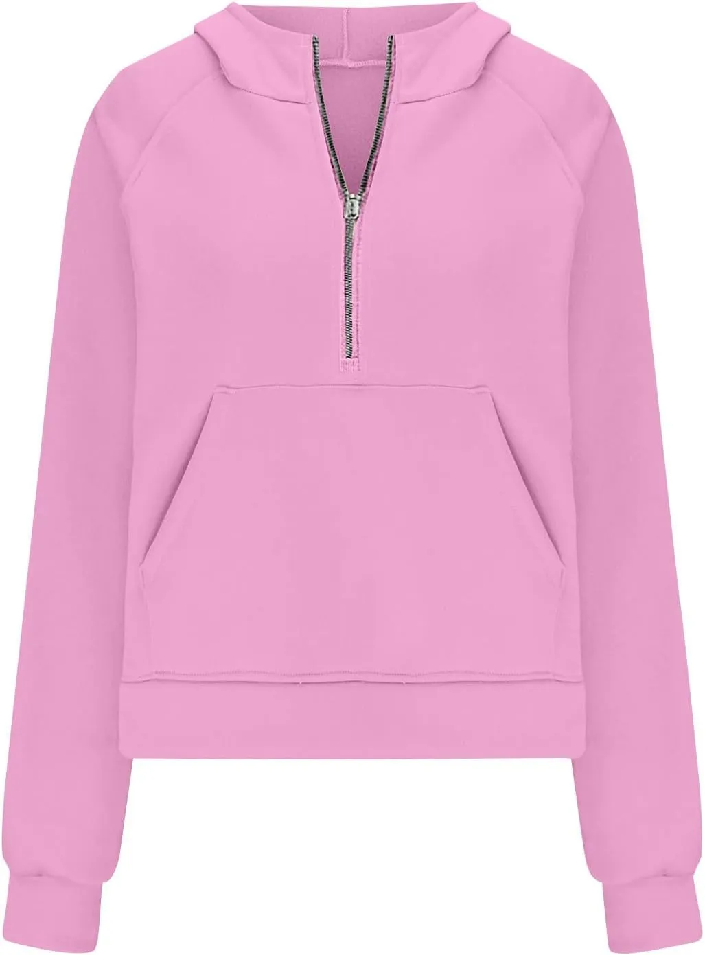Womens Sweatshirts Half Zip Cropped Pullover Fleece Quarter Zipper Hoodies Fall Fashion Outfits With Pocket