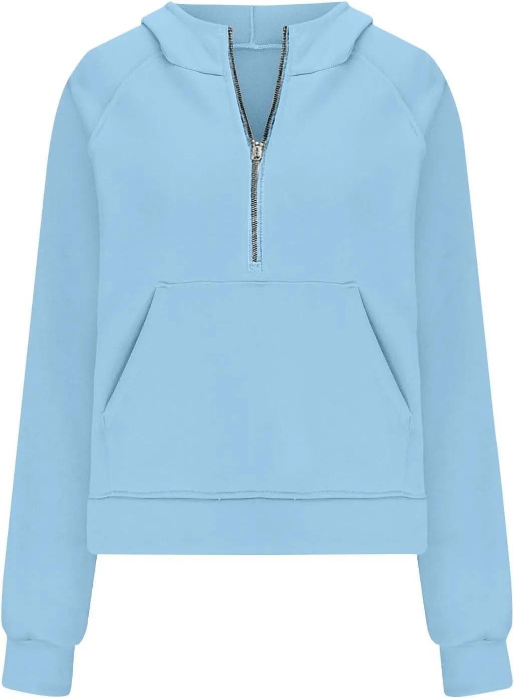 Womens Sweatshirts Half Zip Cropped Pullover Fleece Quarter Zipper Hoodies Fall Fashion Outfits With Pocket