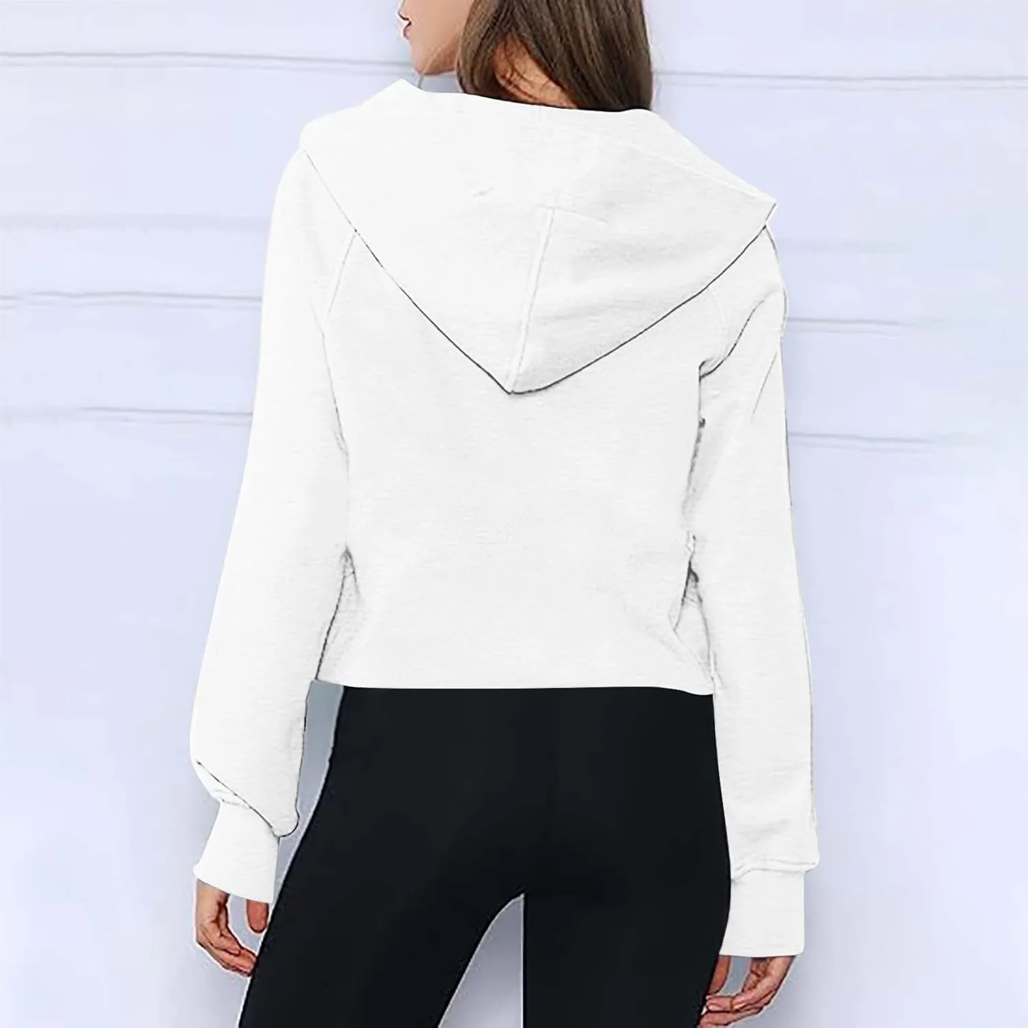 Womens Sweatshirts Half Zip Cropped Pullover Fleece Quarter Zipper Long Sleeve Fall Outfits Fashion Clothes