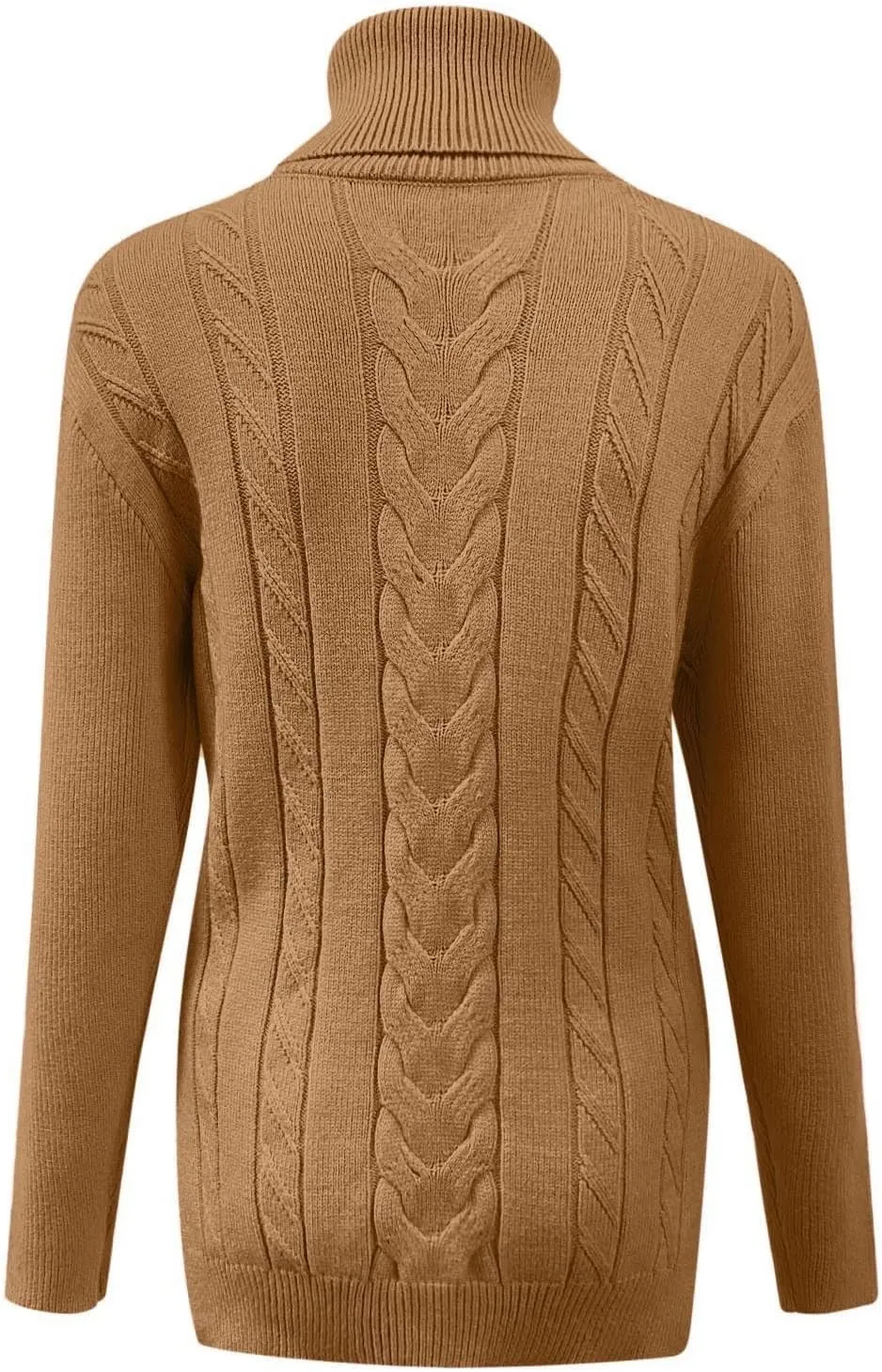 Womens Turtleneck Sweaters Long Sleeve Chunky Pullover Sweater Casual Slim Fit Fall Loose Knit Jumper Tops 2024
