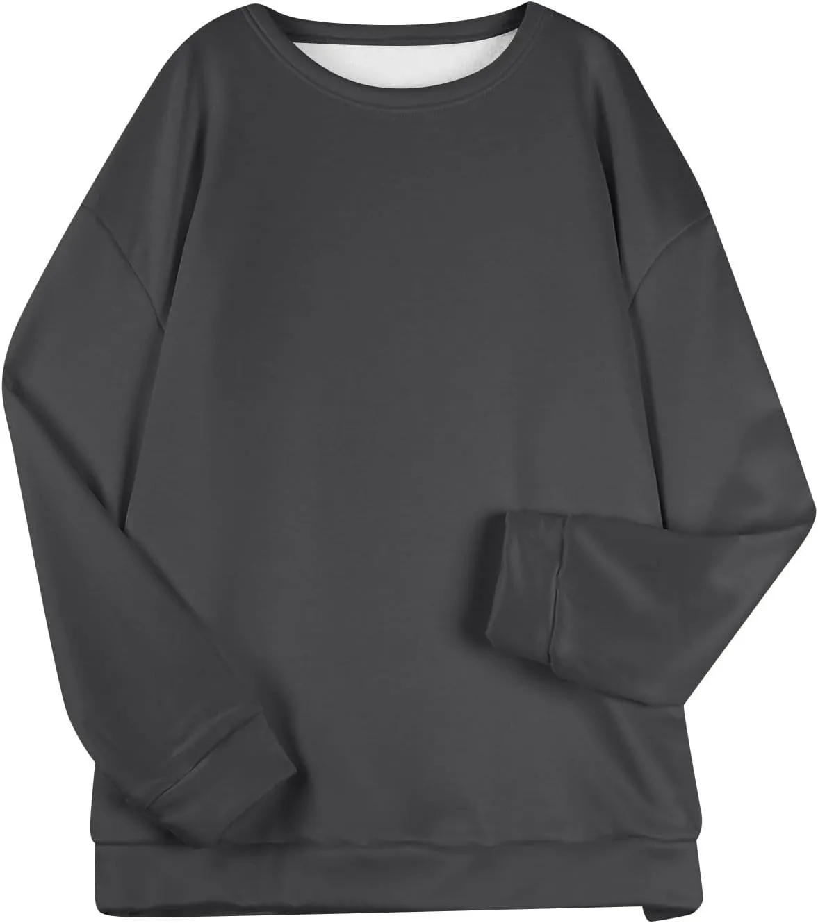 Women's Winter Fleece Sherpa Lined Sweatshirt Crewneck Long Sleeve Thermal Shirts Cute Pullover Outfits Clothes 2024