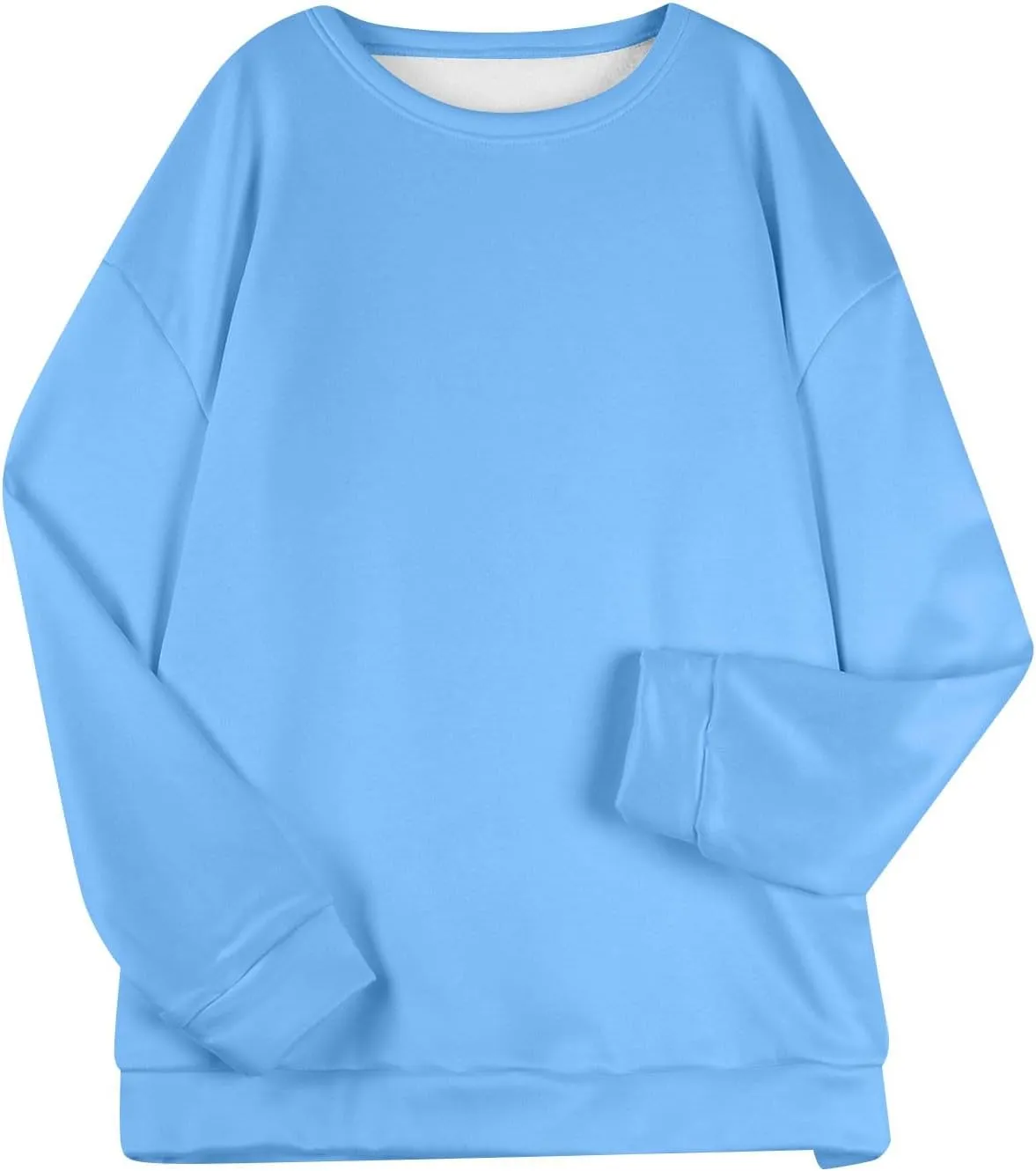 Women's Winter Fleece Sherpa Lined Sweatshirt Crewneck Long Sleeve Thermal Shirts Cute Pullover Outfits Clothes 2024
